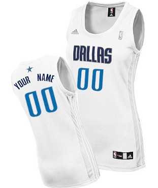 Women%27s Customized Dallas Mavericks White Jersey->customized nba jersey->Custom Jersey